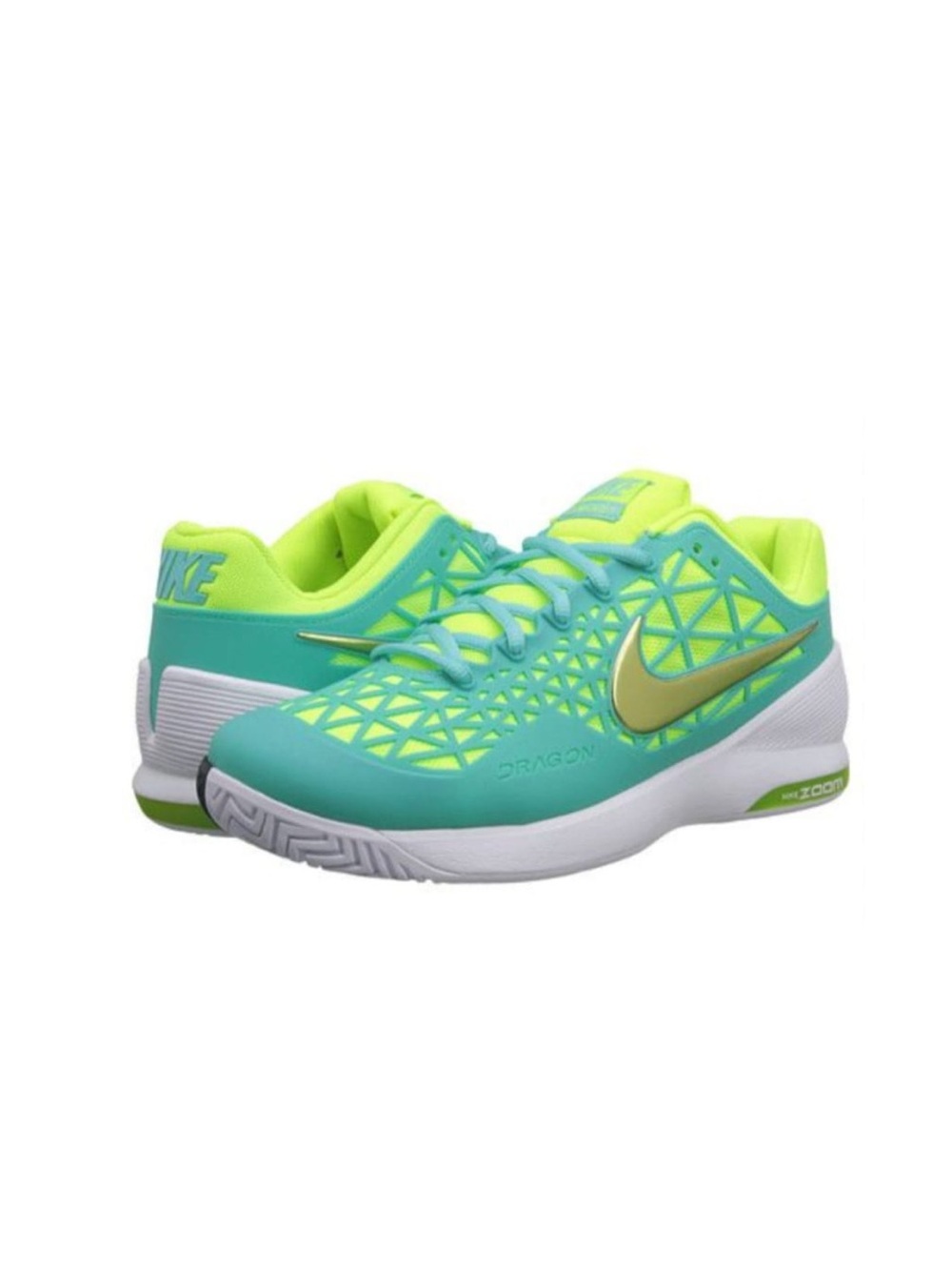 Nike Teal and Neon Yellow Women's Athletic Sneakers